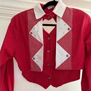 Women’s Vintage 1849 Authentic Ranchwear Rodeo Button Down Show Shirt Size XS